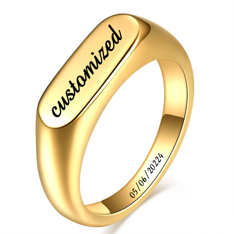 Couple Ring Set - Konfigurowalne sygnety ze stali nierdzewnej dla