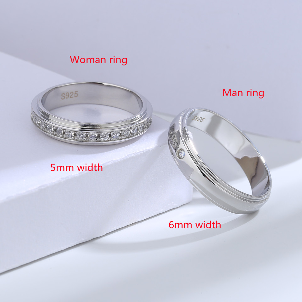 Couple Ring Set - Zestawy pierścionków dla par Buyee, srebro