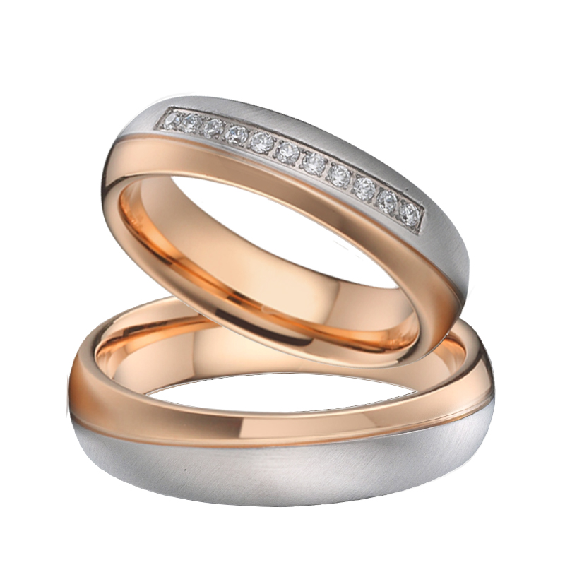 Couple Ring Set - Ręcznie Robione Pierścionki Ślubne Platerowane 18K