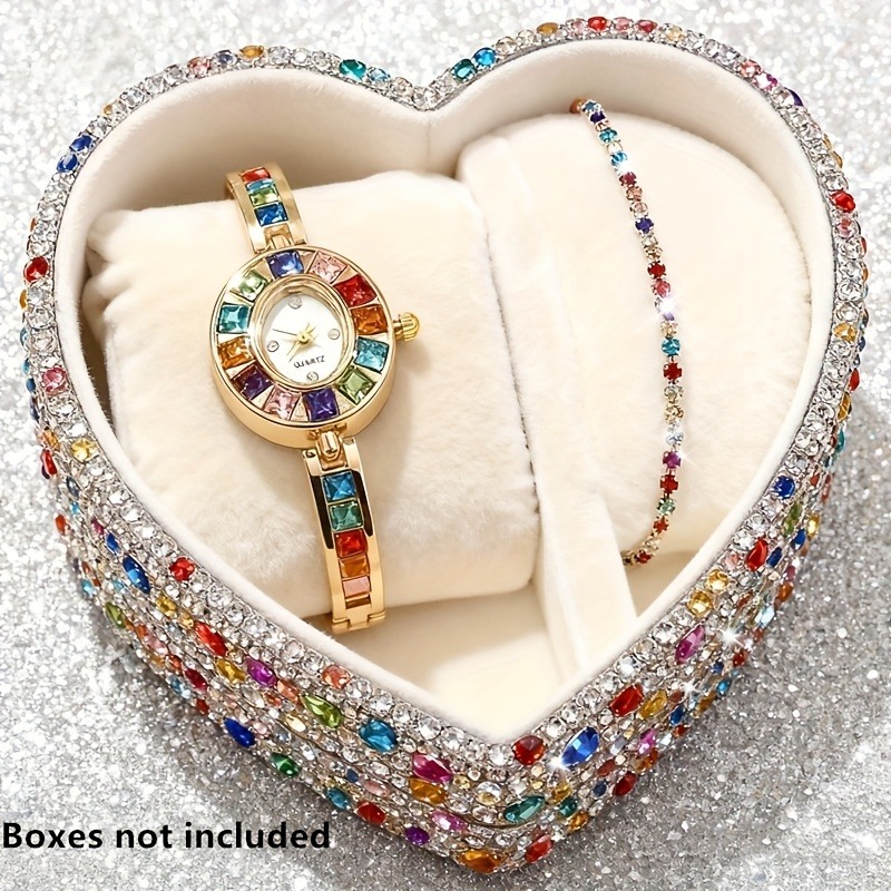 Jewelry Box Watches Bracelets - 2 szt. Elegancki, kolorowy zestaw damskich